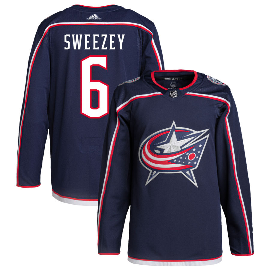 Billy Sweezey Columbus Blue Jackets adidas Home Primegreen Authentic Pro Jersey - Navy