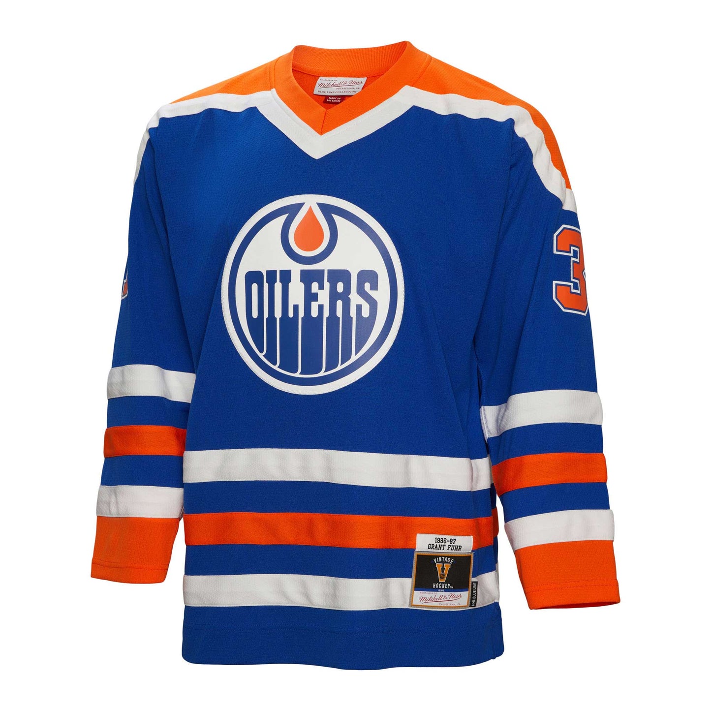 Grant Fuhr Edmonton Oilers Mitchell & Ness 1986/87  Blue Line Player Jersey - Royal