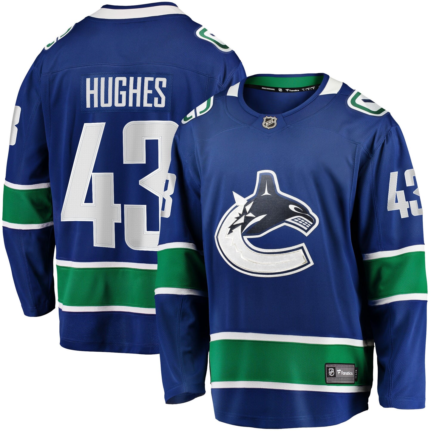Quinn Hughes Vancouver Canucks Fanatics Branded Home Premier Breakaway Player Jersey - Blue