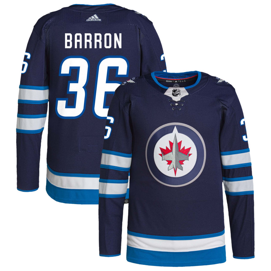 Morgan Barron Winnipeg Jets adidas Home Authentic Pro Jersey - Navy