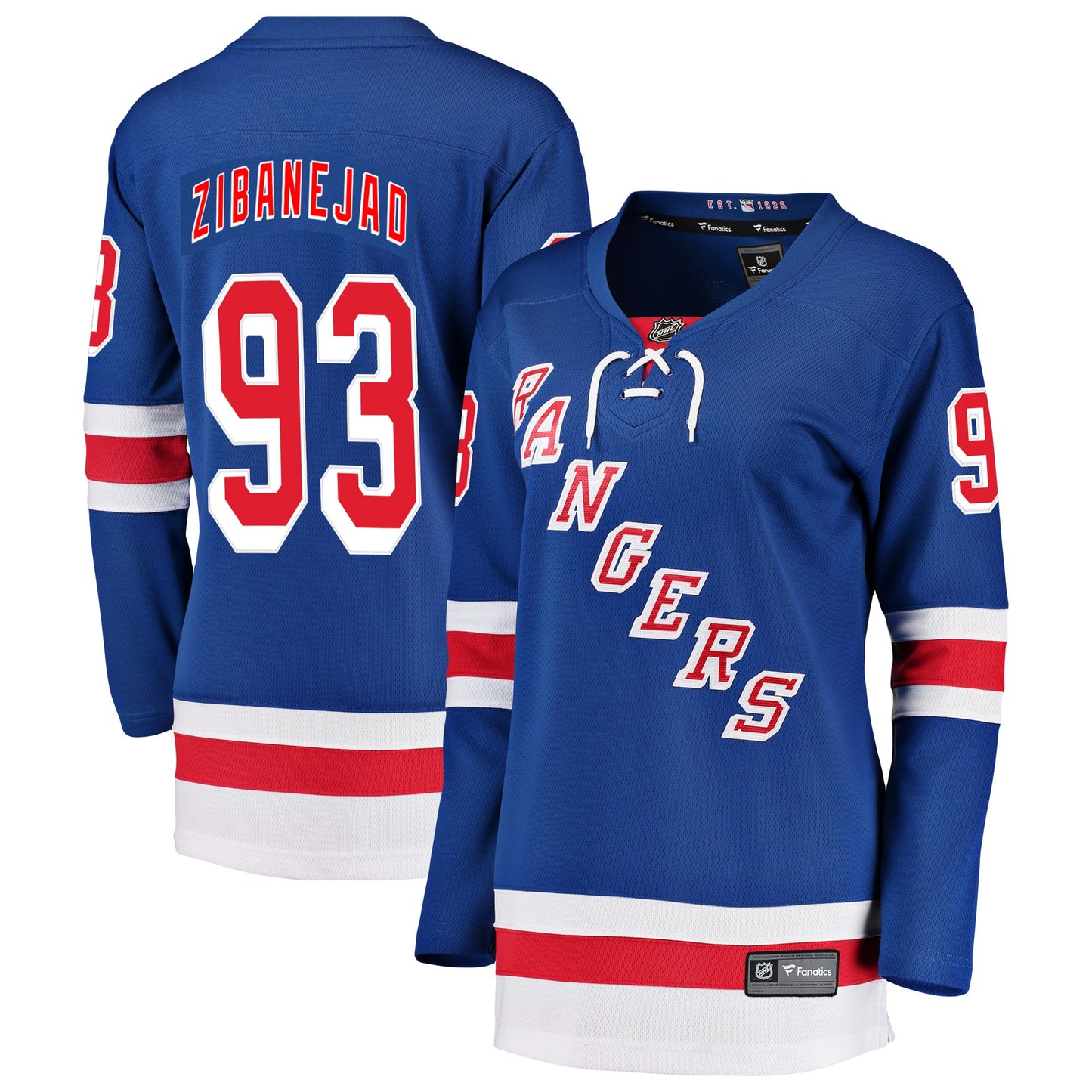 Mika Zibanejad New York Rangers Fanatics Branded Women's Breakaway Player Jersey - Blue