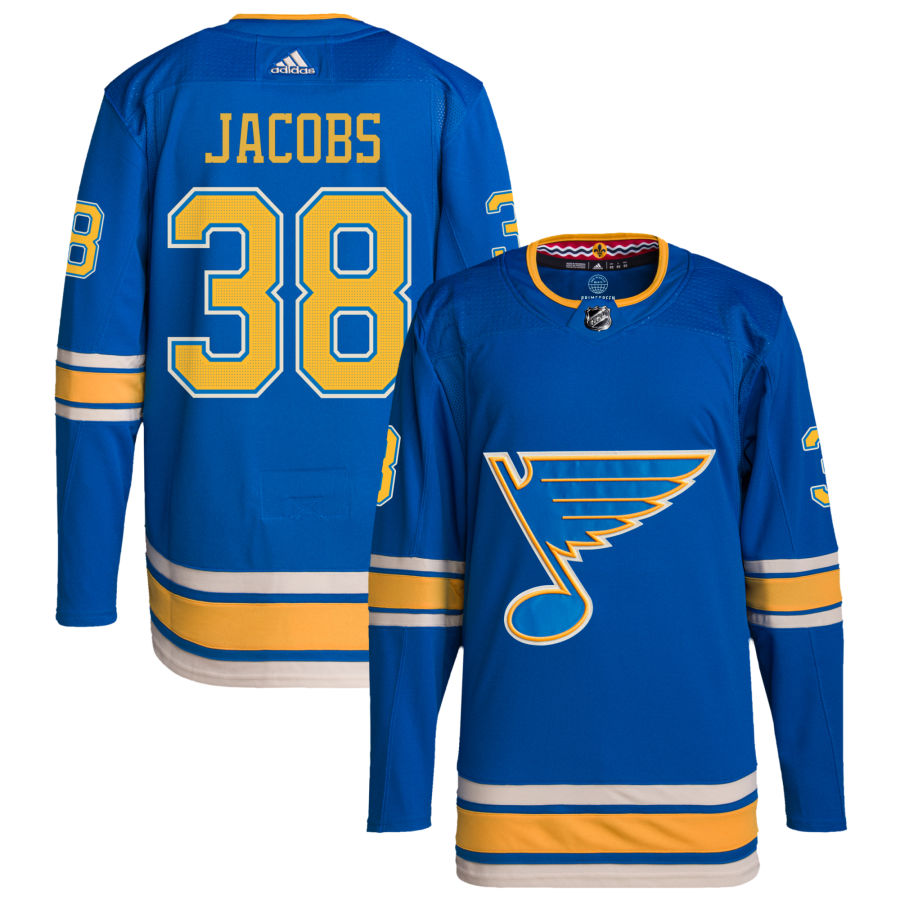 Josh Jacobs St. Louis Blues adidas Alternate Authentic Pro Jersey - Blue
