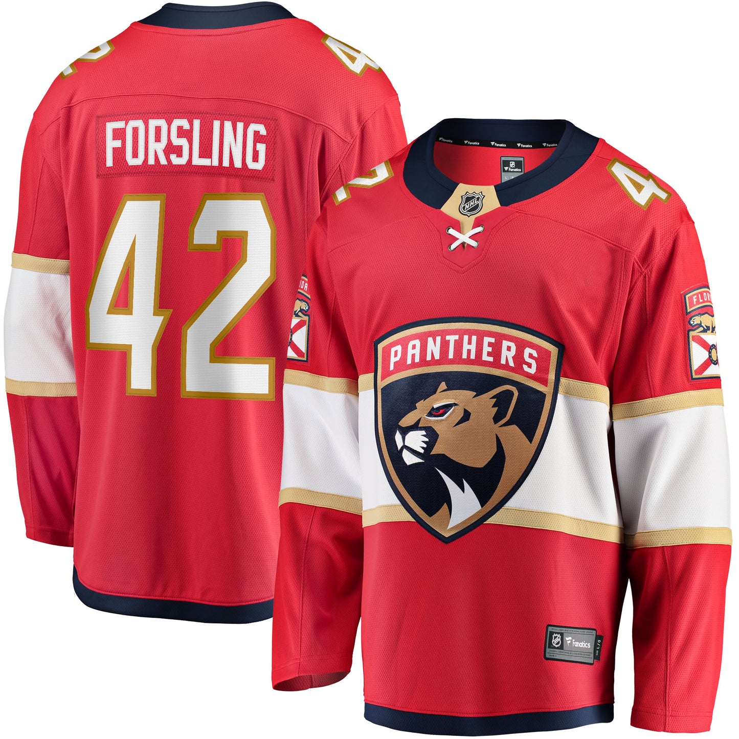 Gustav Forsling Florida Panthers Fanatics Branded Home Breakaway Player Jersey - Red