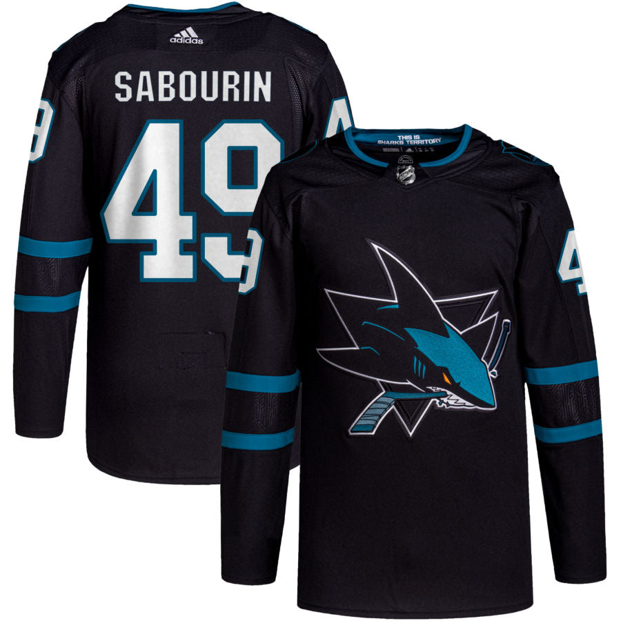 Scott Sabourin San Jose Sharks adidas Alternate Primegreen Authentic Pro Jersey - Black